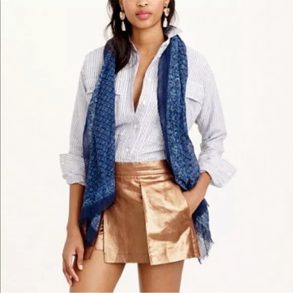 New! J.Crew Metallic Crossover Shorts Size 2 Skort